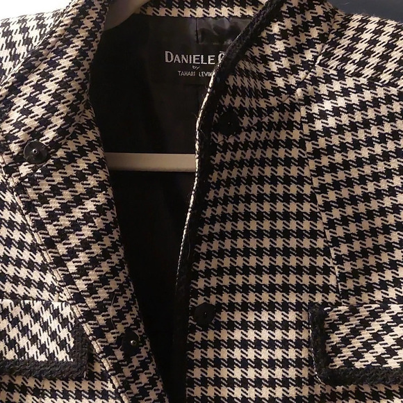 Wool Houndstooth Pattern Blazer Sport Coat Preppy Academia M Closet Staple - Picture 6 of 14